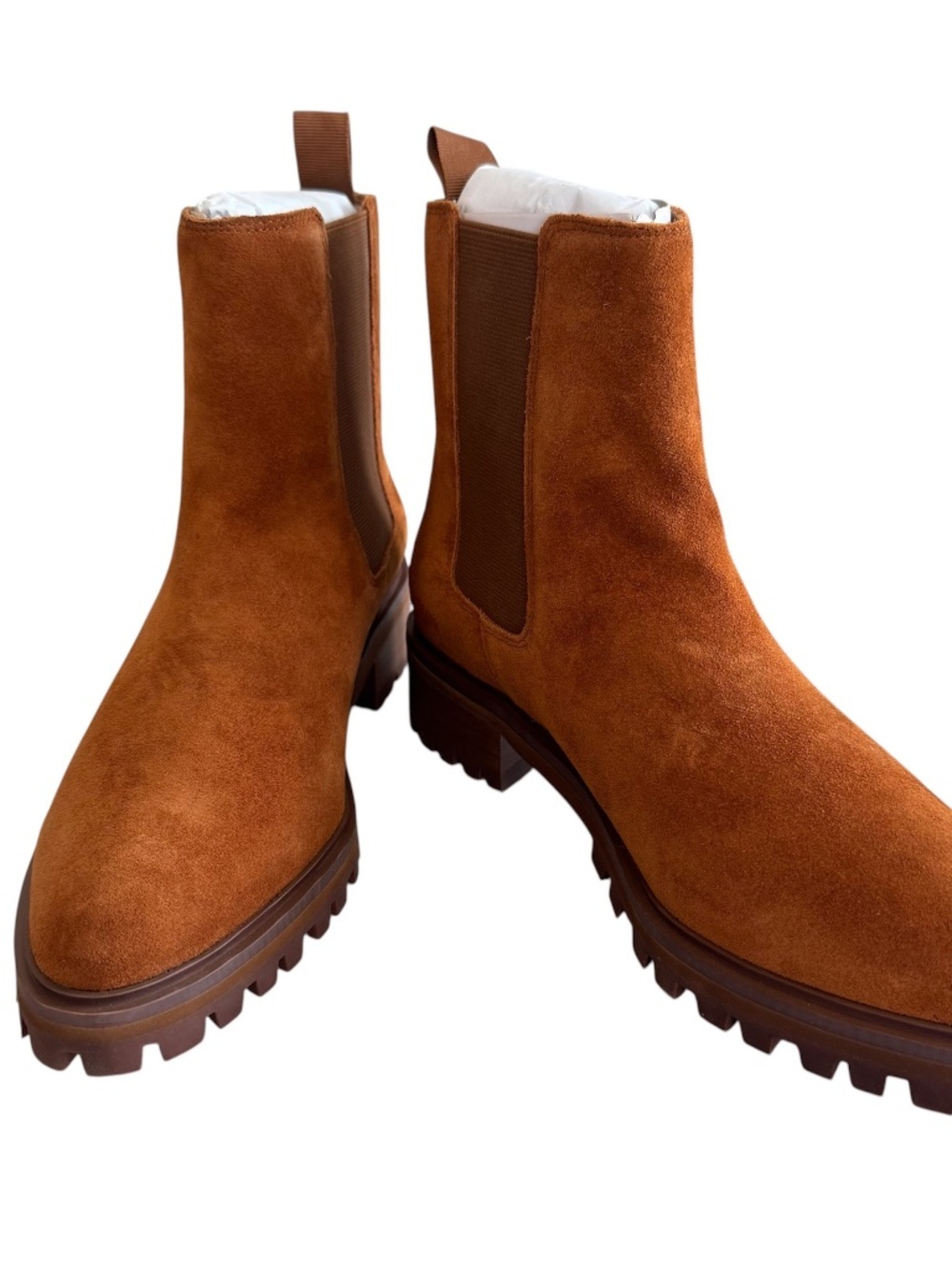Quince Women's Italian Leather Chelsea Rounded Toe Boots in Cinnamon Sz 8M NIB
